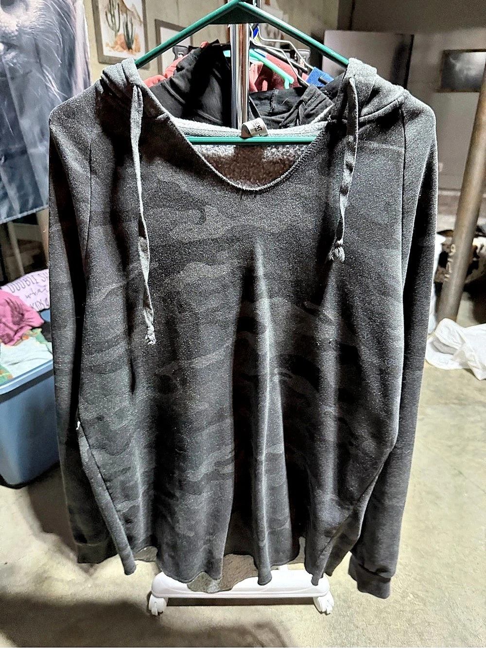 Camo Hoodie Black Large
